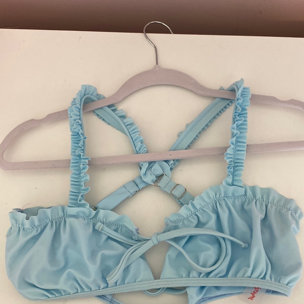 blue bikini top